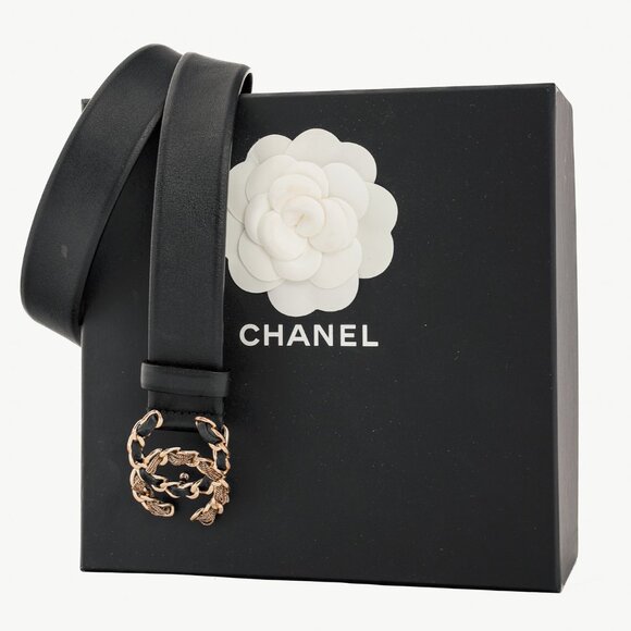 Chanel Black Leather CC Woven-Chain Belt - Picture 5 of 5